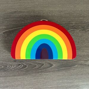 MILLY Rainbow Half Moon Clutch Resin Pride Purse Bag